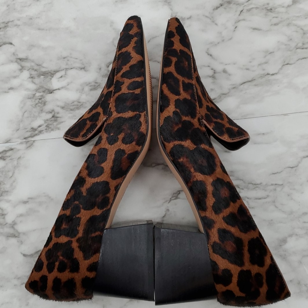 Leopard Print Calf Hair Sole Society Block Heel - Picture 8 of 13